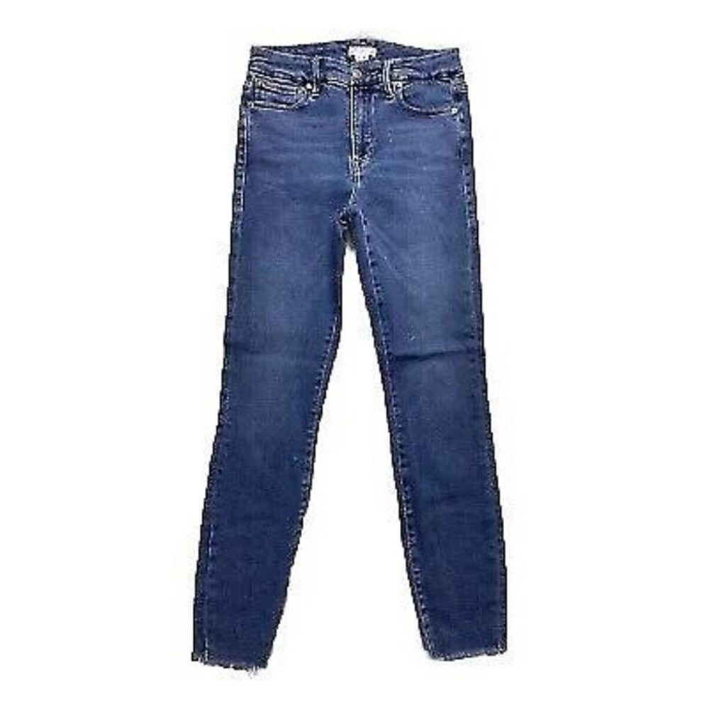 Good American Women’s High Rise Skinny Jeans Size 6/28 Distressed Hem